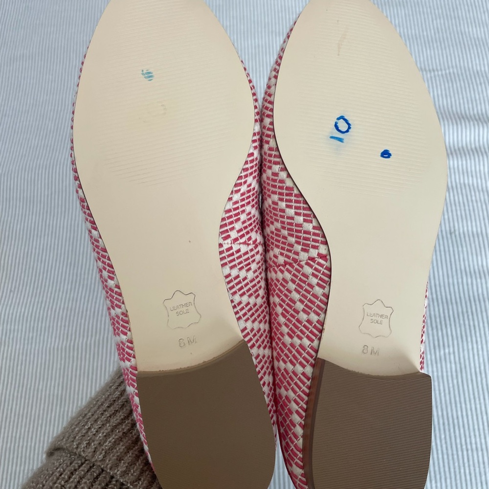 Talbots Red and White Woven Loafer Mules - Picture 8 of 8